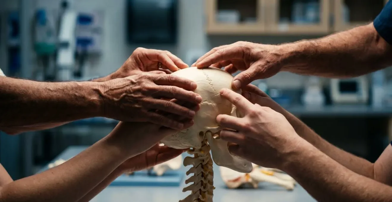 Étudiants en ostéopathie pratiquant sous supervision en clinique pédagogique