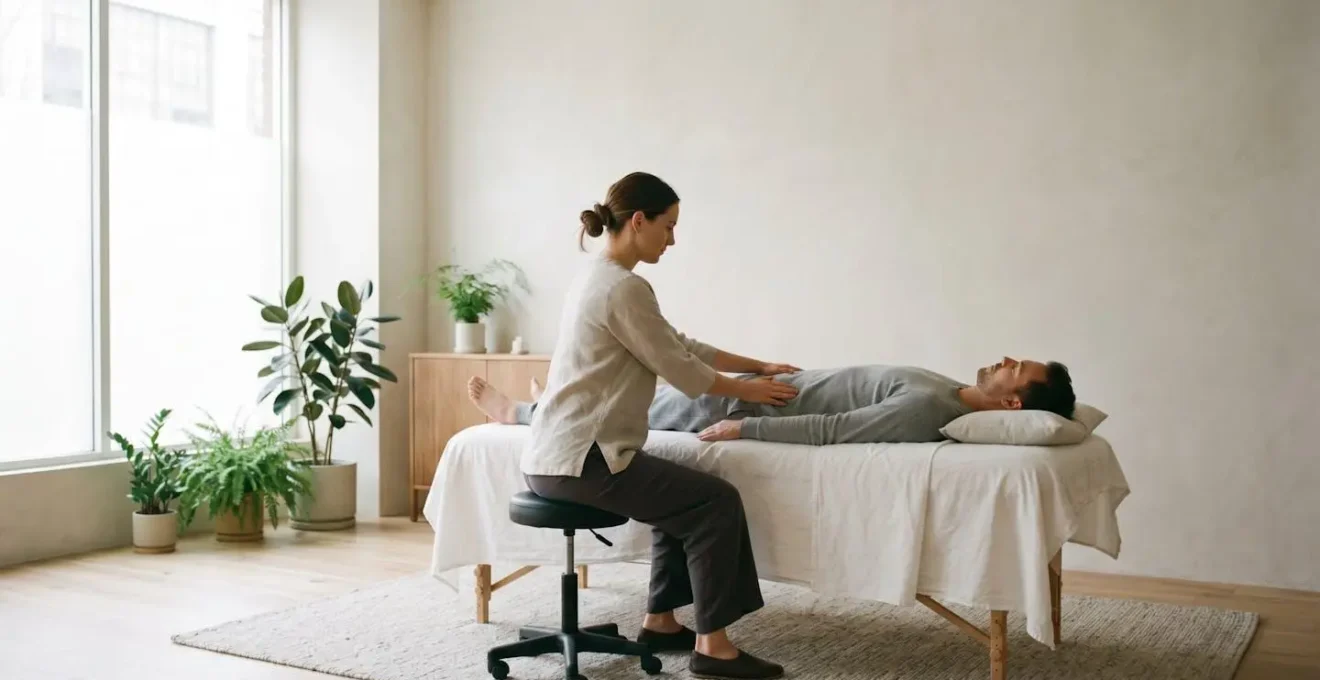 Technique ostéopathique douce sans craquement montrant l'efficacité du geste thérapeutique